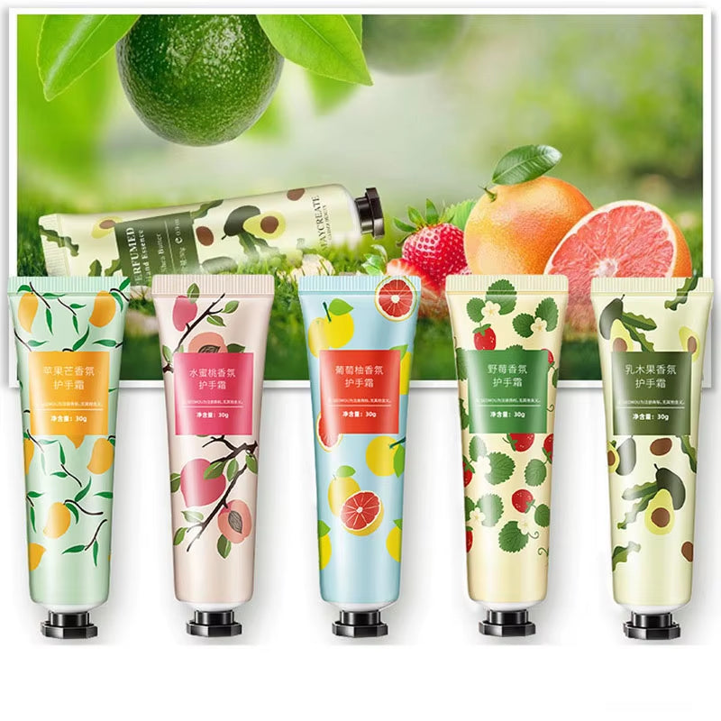 10Pcs Fruity Flowery Hand Cream Moisturizing Nourishing anti Chap Repairing Hands Care Beauty Skincare Hand Creams Sets